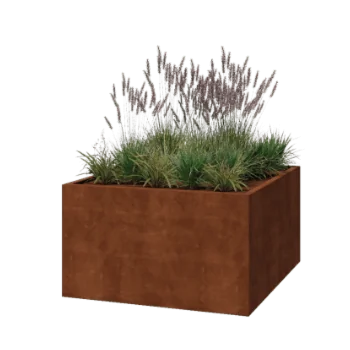 Corten steel planter - Square - 140 x 140 x 80 cm - Welded - Without bottom plate