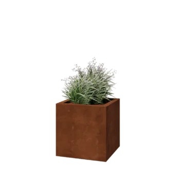 Corten steel planter - Square - 50 x 50 x 50 cm - Welded - With bottom plate