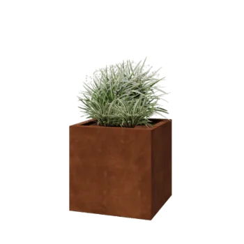 Corten steel planter - Square - 60 x 60 x 60 cm - Welded - With bottom plate