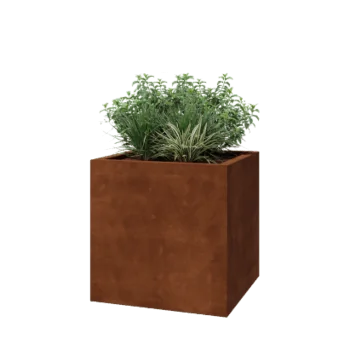 Corten steel planter - Square - 70 x 70 x 70 cm - Welded - With bottom plate