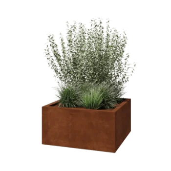 Corten steel planter - Square - 80 x 80 x 40 cm - Welded - With bottom plate