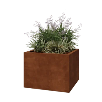 Corten steel planter - Square - 80 x 80 x 60 cm - Welded - With bottom plate
