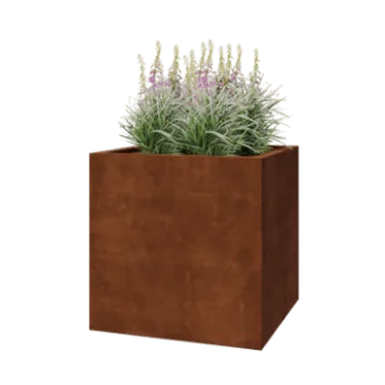 Corten steel planter - Square - 80 x 80 x 80 cm - Welded - With bottom plate