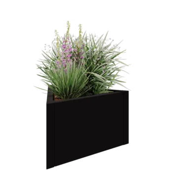 Steel planter - Triangle equilateral - 70,6 x 61 x 40 cm - RAL9005 matt (black) - Without bottom plate