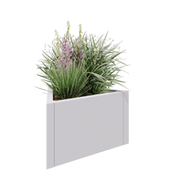 Steel planter - Triangle equilateral - 70,6 x 61 x 40 cm - RAL9005 matt (white) - Without bottom plate