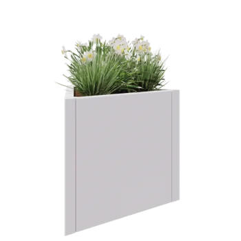 Steel planter - Triangle equilateral - 70,6 x 61 x 60 cm - RAL9005 matt (white) - Without bottom plate