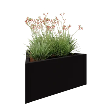 Steel planter - Triangle equilateral - 90,6 x 78,3 x 40 cm - RAL9005 matt (black) - Without bottom plate