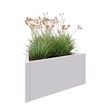 Steel planter - Triangle equilateral - 90,6 x 78,3 x 40 cm - RAL9005 matt (white) - Without bottom plate