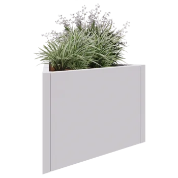 Steel planter - Triangle equilateral - 90,6 x 78,3 x 60 cm - RAL9005 matt (white) - Without bottom plate