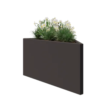 Steel planter - Triangle isosceles - 112,2 x 60,5 x 60 cm - RAL7016 matt (anthracite grey) - Without bottom plate