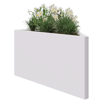 Steel planter - Triangle isosceles - 112,2 x 60,5 x 60 cm - RAL9005 matt (white) - Without bottom plate
