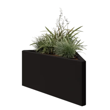 Steel planter - Triangle isosceles - 83,9 x 46,4 x 40 cm - RAL9005 matt (black) - Without bottom plate