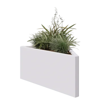 Steel planter - Triangle isosceles - 83,9 x 46,4 x 40 cm - RAL 9005 matt (white) - Without bottom plate
