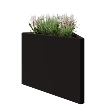 Steel planter - Triangle isosceles - 83,9 x 46,4 x 60 cm - RAL9005 matt (black) - Without bottom plate