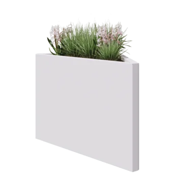 Steel planter - Triangle isosceles - 83,9 x 46,4 x 60 cm - RAL9005 matt (white) - Without bottom plate