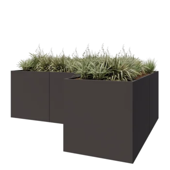 Steel planter - Corner - 300 x 200 x 80 cm - Other RAL colour - Without bottom plate