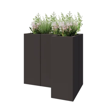 Steel planter - Corner - 90 x 60 x 80 cm - RAL7016 matt (anthracite grey) - Without bottom plate