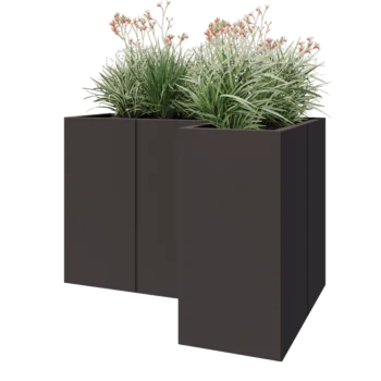 Steel planter - Corner - 120 x 80 x 80 cm - RAL7016 matt (anthracite grey) - Without bottom plate
