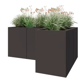 Steel planter - Corner - 180 x 120 x 80 cm - RAL7016 matt (anthracite grey) - Without bottom plate