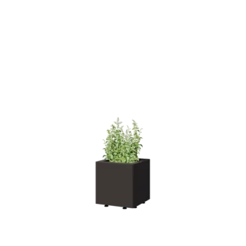 Steel planter - Square - 30 x 30 x 30 cm - RAL7016 matt (anthracite grey) - With bottom plate - With legs