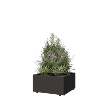 Steel planter - Square - 60 x 60 x 30 cm - Other RAL colour - With bottom plate - With legs