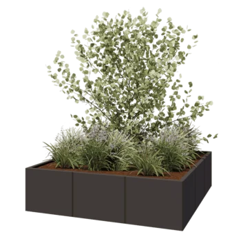 Steel planter XXL - Square - 150 x 150 x 40 cm - Other RAL colour - Without bottom plate