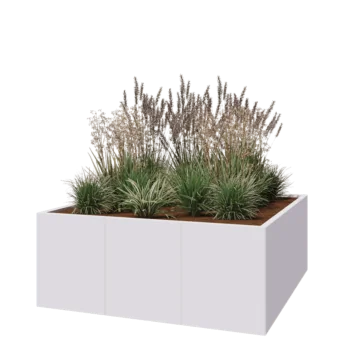 Steel planter XXL - Square - 150 x 150 x 60 cm - RAL9005 matt (white) - Without bottom plate