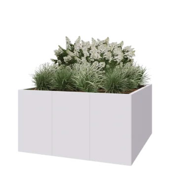 Steel planter XXL - Square - 150 x 150 x 80 cm - RAL9005 matt (white) - Without bottom plate