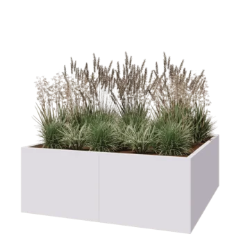 Steel planter XXL - Square - 160 x 160 x 60 cm - RAL9005 matt (white) - Without bottom plate