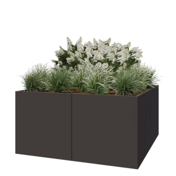 Steel planter XXL - Square - 160 x 160 x 80 cm - RAL7016 matt (anthracite grey) - Without bottom plate