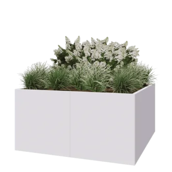 Steel planter XXL - Square - 160 x 160 x 80 cm - RAL9005 matt (white) - Without bottom plate