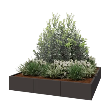 Steel planter XXL - Square - 180 x 180 x 30 cm - RAL7016 matt (anthracite grey) - Without bottom plate