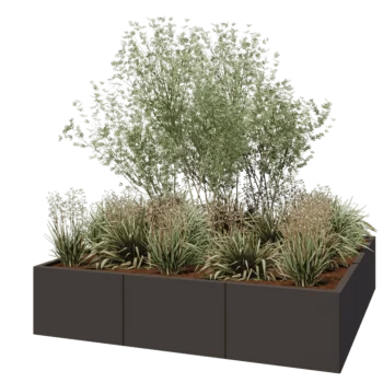 Steel planter XXL - Square - 180 x 180 x 40 cm - RAL7016 matt (anthracite grey) - Without bottom plate