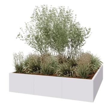 Steel planter XXL - Square - 180 x 180 x 40 cm - RAL9005 matt (white) - Without bottom plate