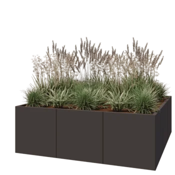 Steel planter XXL - Square - 180 x 180 x 60 cm - RAL7016 matt (anthracite grey) - Without bottom plate