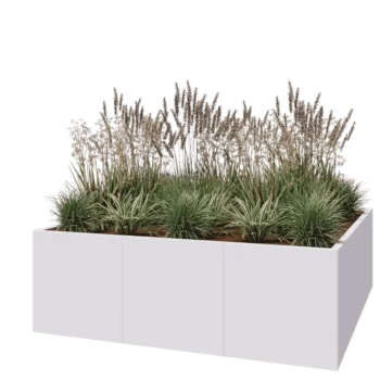 Steel planter XXL - Square - 180 x 180 x 60 cm - RAL9005 matt (white) - Without bottom plate