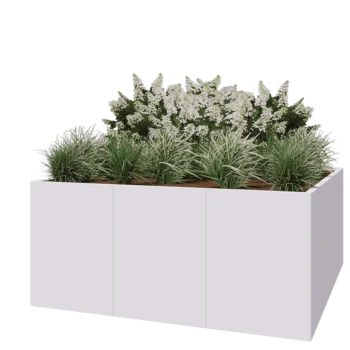 Steel planter XXL - Square - 180 x 180 x 80 cm - RAL9005 matt (white) - Without bottom plate
