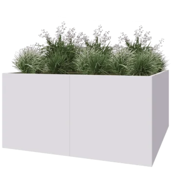 Steel planter XXL - Square - 200 x 200 x 100 cm - RAL9005 matt (white) - Without bottom plate