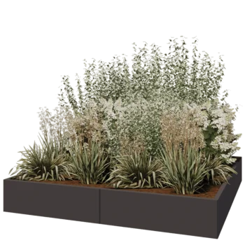 Steel planter XXL - Square - 200 x 200 x 30 cm - RAL7016 matt (anthracite grey) - Without bottom plate