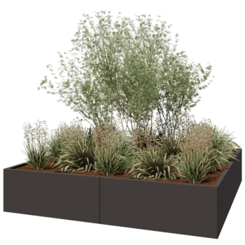 Steel planter XXL - Square - 200 x 200 x 40 cm - RAL7016 matt (anthracite grey) - Without bottom plate