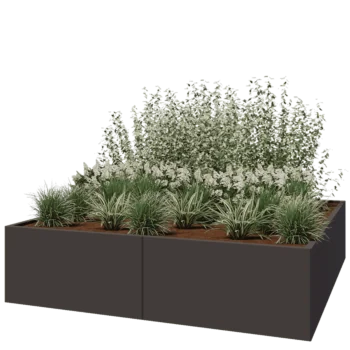 Steel planter XXL - Square - 200 x 200 x 50 cm - RAL7016 matt (anthracite grey) - Without bottom plate
