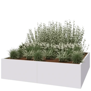 Steel planter XXL - Square - 200 x 200 x 50 cm - RAL9005 matt (white) - Without bottom plate