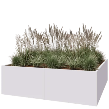 Steel planter XXL - Square - 200 x 200 x 60 cm - RAL9005 matt (white) - Without bottom plate