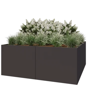 Steel planter XXL - Square - 200 x 200 x 80 cm - RAL7016 matt (anthracite grey) - Without bottom plate