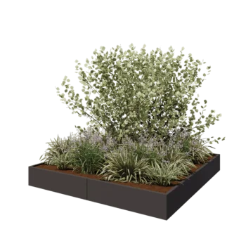 Steel planter XXL - Square - 240 x 240 x 30 cm - RAL7016 matt (anthracite grey) - Without bottom plate