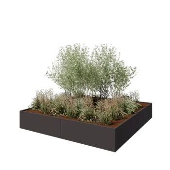 Steel planter XXL - Square - 240 x 240 x 40 cm - RAL7016 matt (anthracite grey) - Without bottom plate