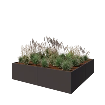 Steel planter XXL - Square - 240 x 240 x 60 cm - Other RAL colour - Without bottom plate