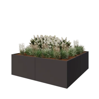 Steel planter XXL - Square - 240 x 240 x 80 cm - Other RAL colour - Without bottom plate
