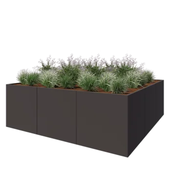 Steel planter XXL - Square - 300 x 300 x 100 cm - Other RAL colour - Without bottom plate