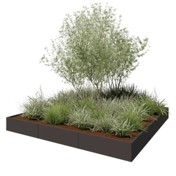 Steel planter XXL - Square - 300 x 300 x 30 cm - RAL7016 matt (anthracite grey) - Without bottom plate